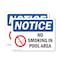 Signmission No Smoking In Pool Area OSHA Notice Sign, Plastic, 10in W x 7in L, 2PK OS-2PACK-NS-P-710-L-16184 - alternate 1